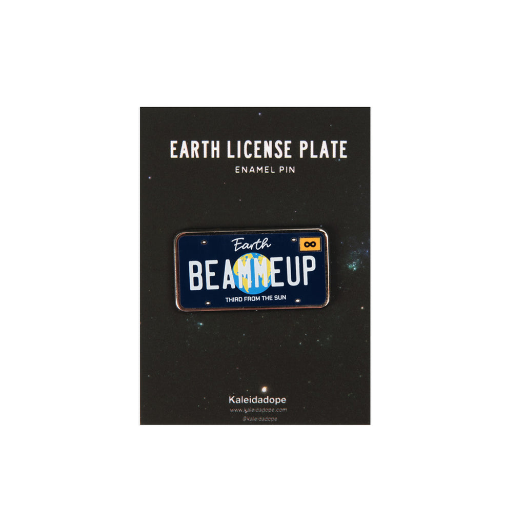 Earth License Plate Enamel Pin - Kaleidadope